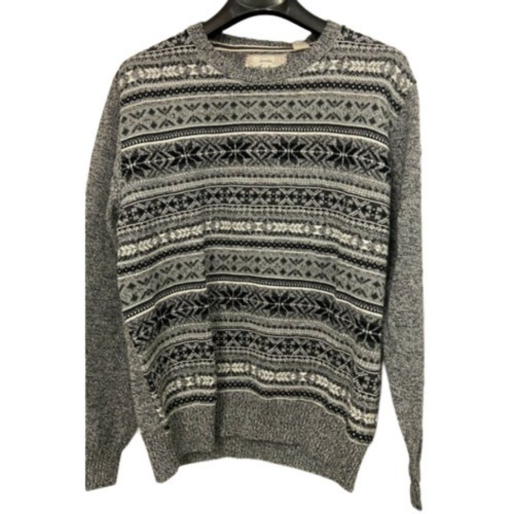 Weatherproof Mens Mock Neck Christmas Sweater Size Tricolor Newsprint XX-Large
